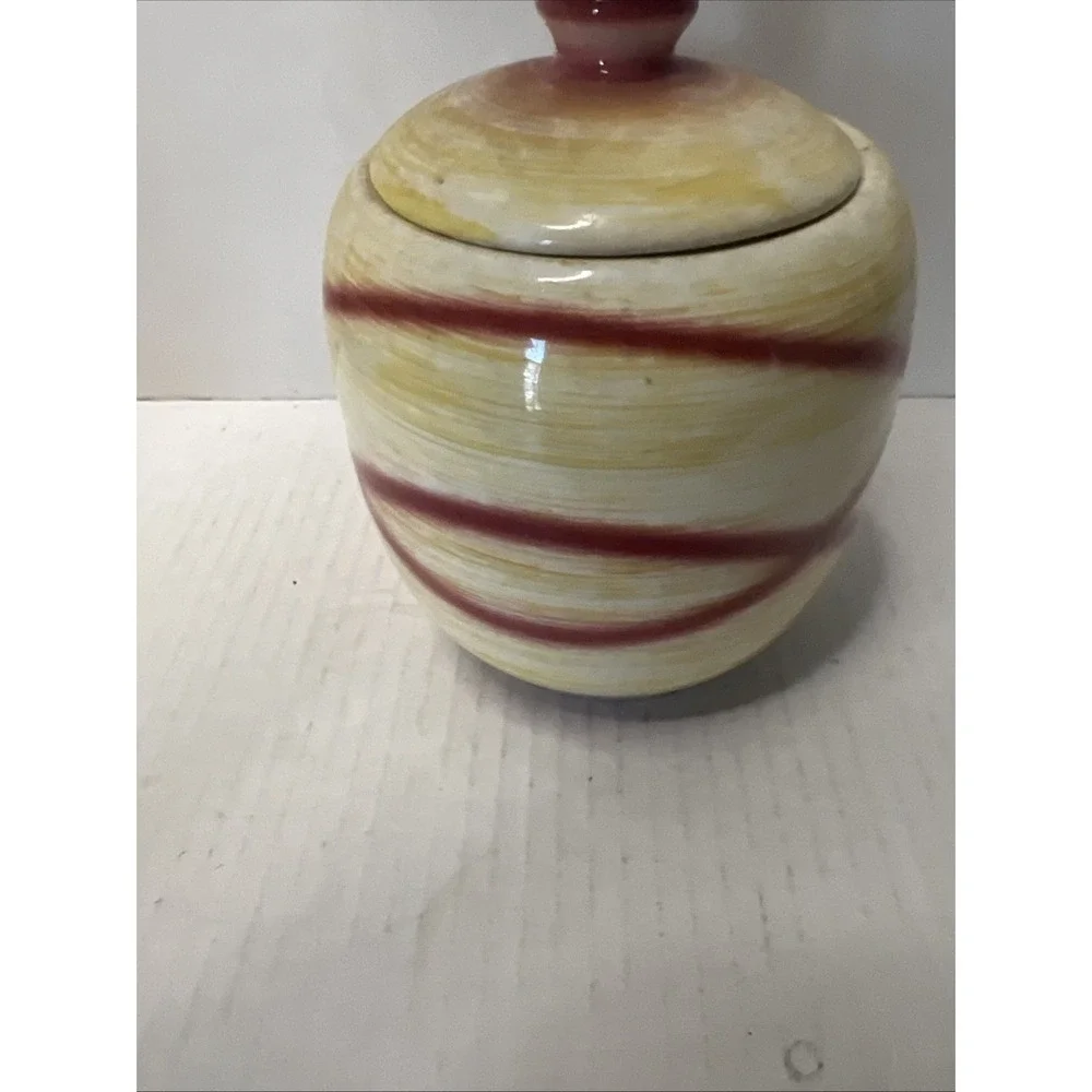 Modern by Hull Pottery Grease Jar 1950's-63 Oven Proof USA Plaidware